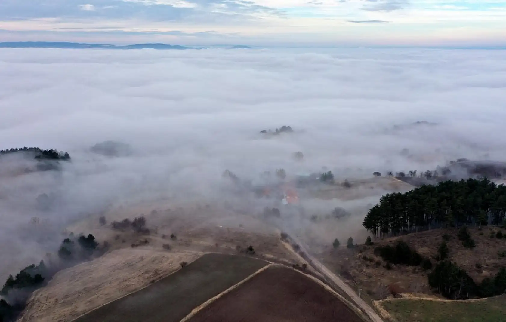 Ilgaz Dağı'nda sis havadan görüntülendi