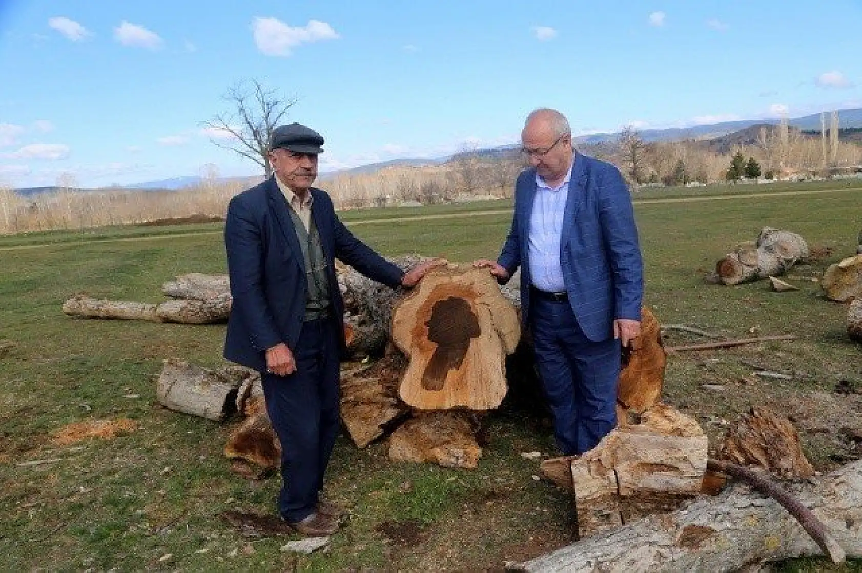 Ağacın gövdesindeki 'kadın silüeti' ilgi çekiyor