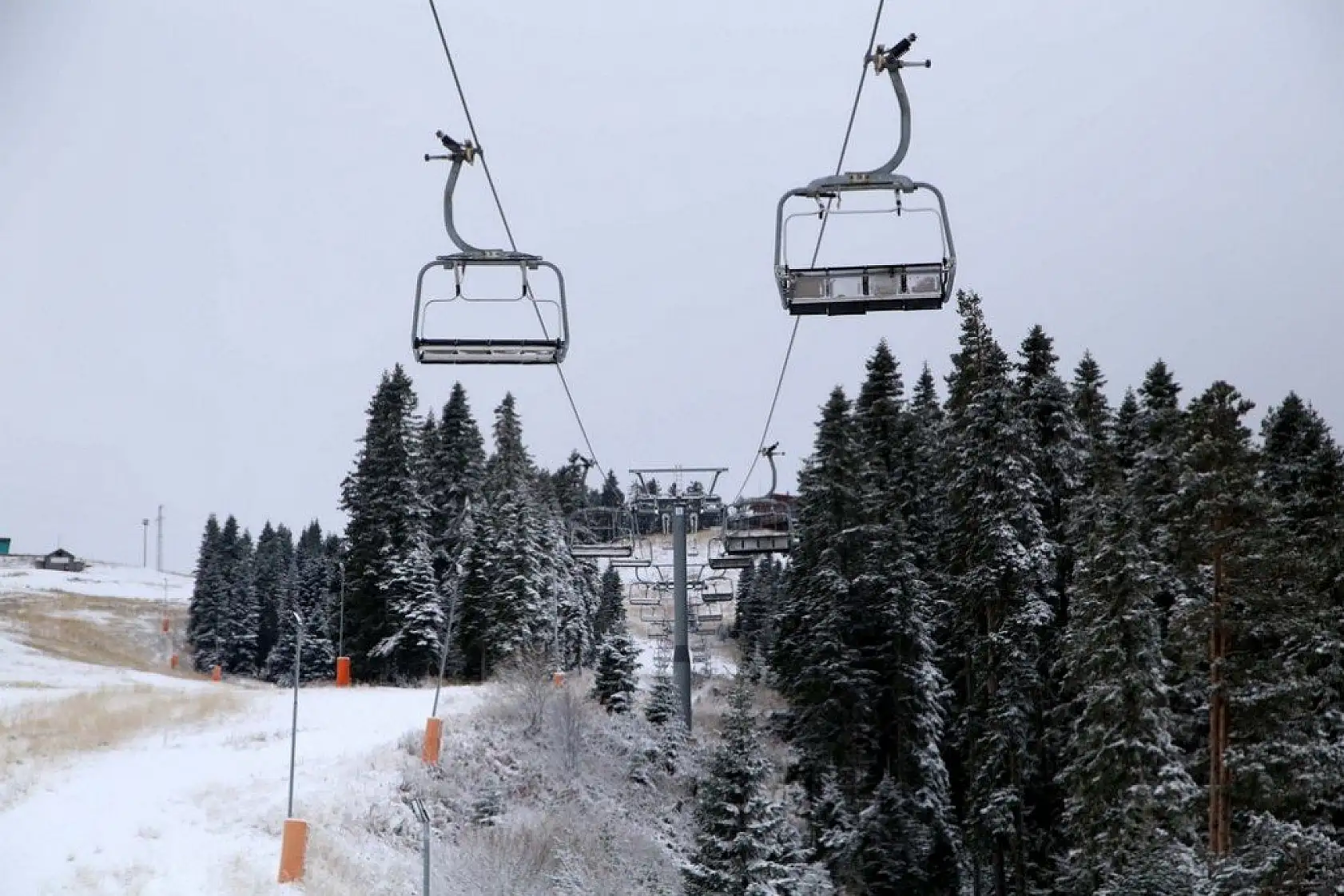 Ilgaz Dağı'nda kar etkili oluyor