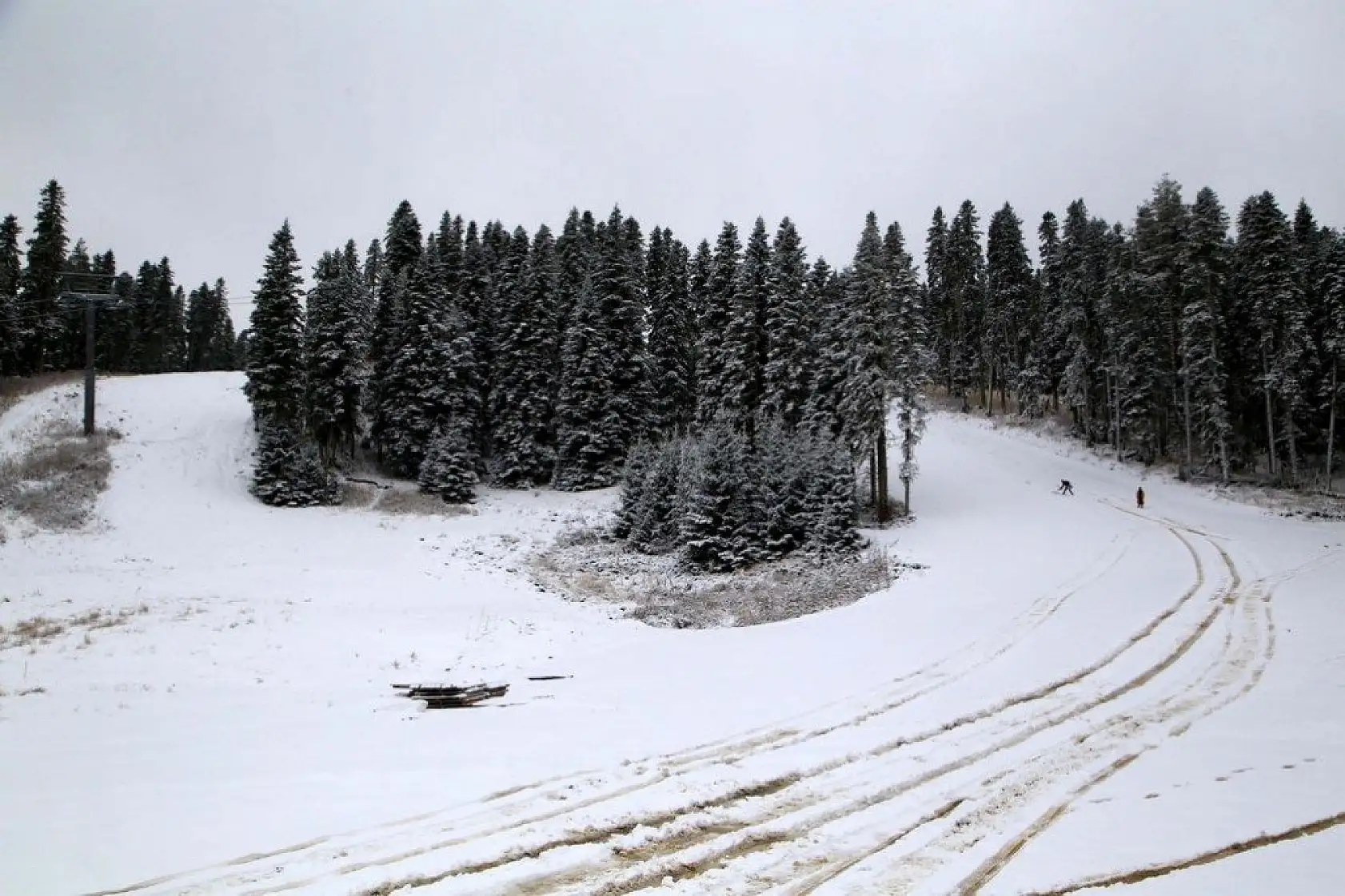 Ilgaz Dağı'nda kar etkili oluyor