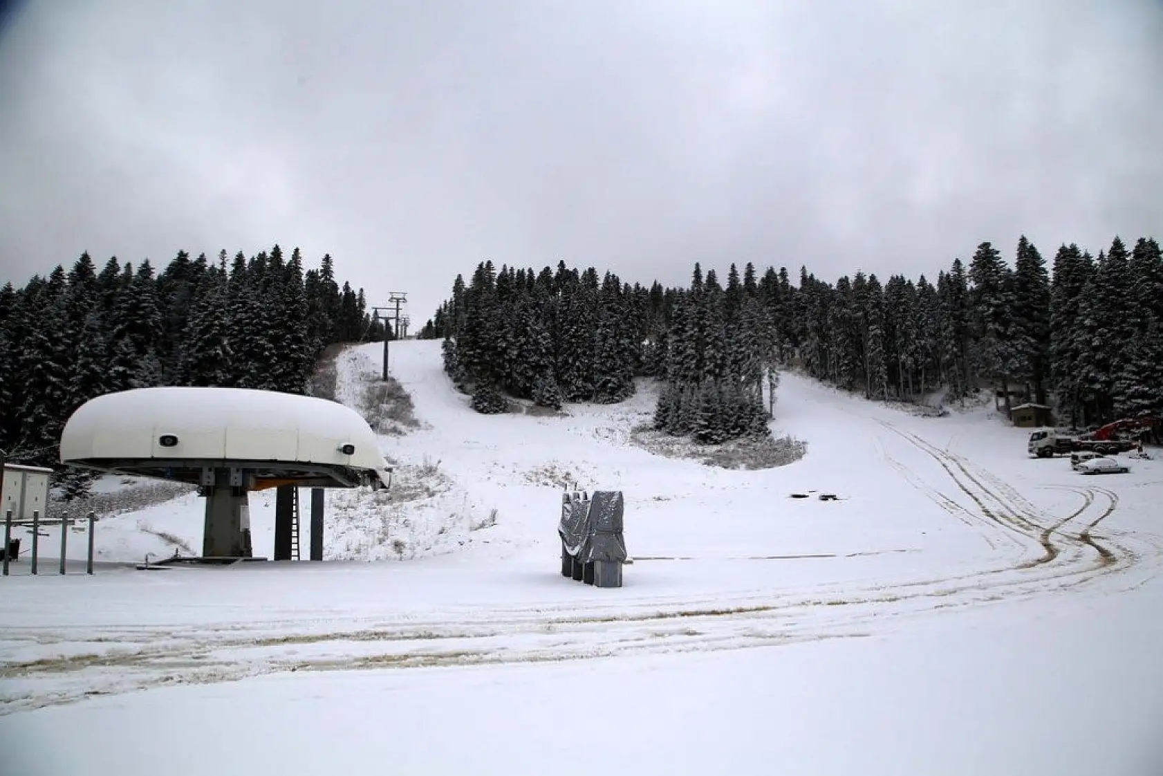 Ilgaz Dağı'nda kar etkili oluyor