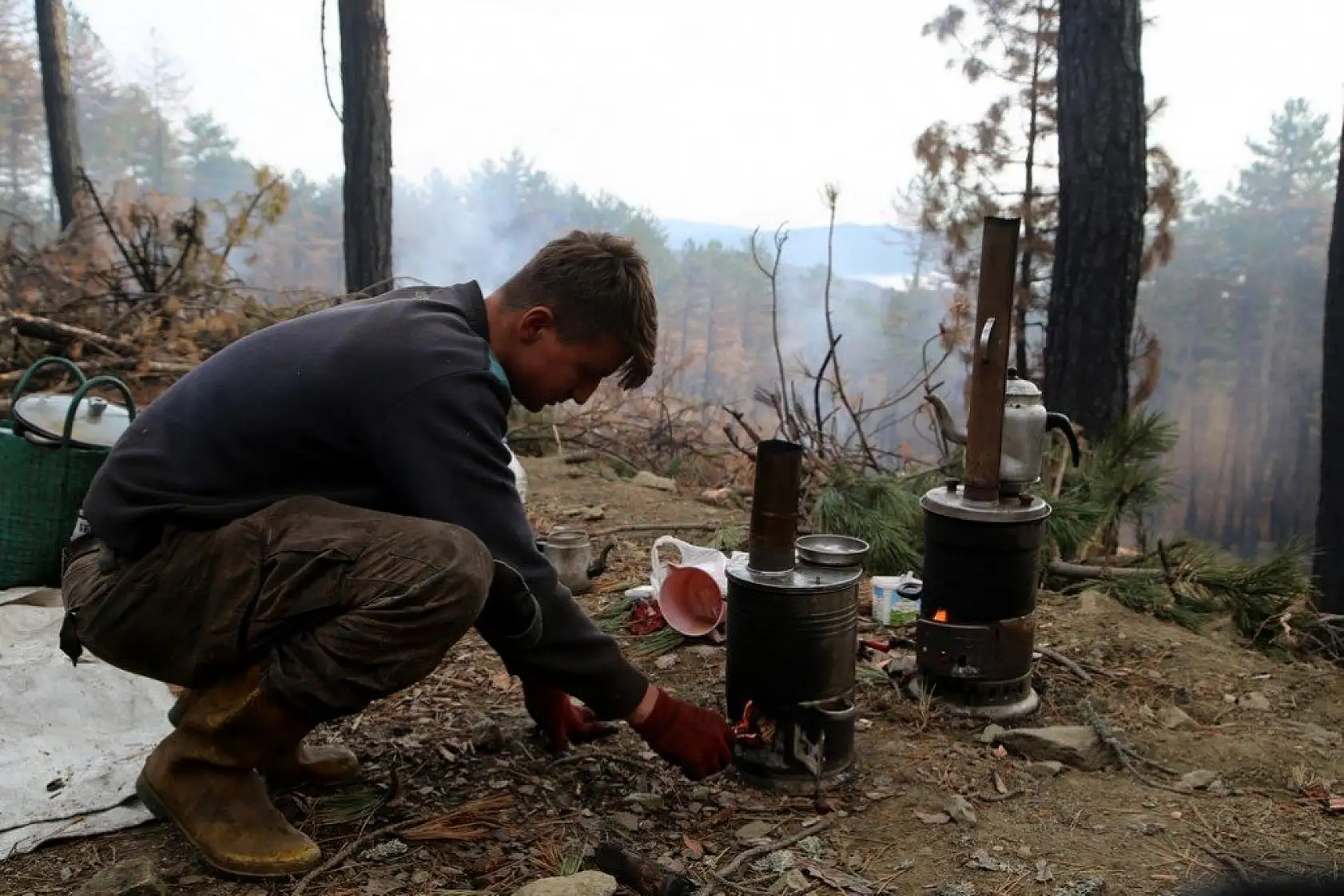 Yanan alanlara yeniden 'can vermek' için çalışıyorlar