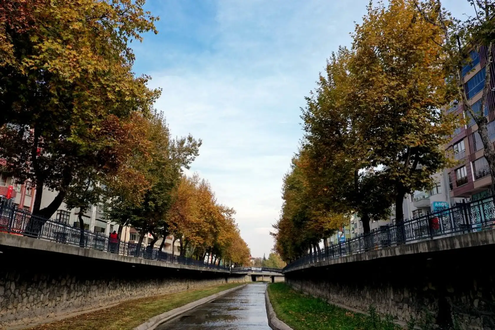 Şehir merkezinde sonbahar ayrı bir güzel
