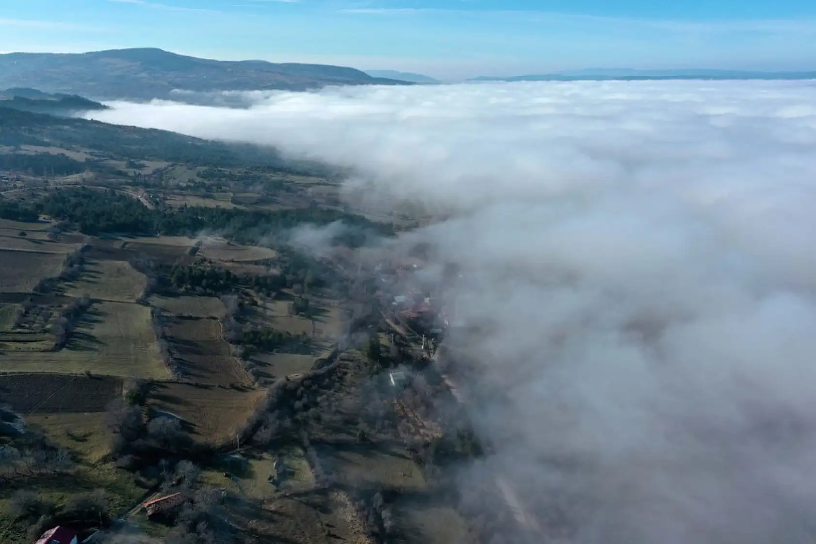 Sisle kaplanan Ilgaz Dağı havadan görüntülendi
