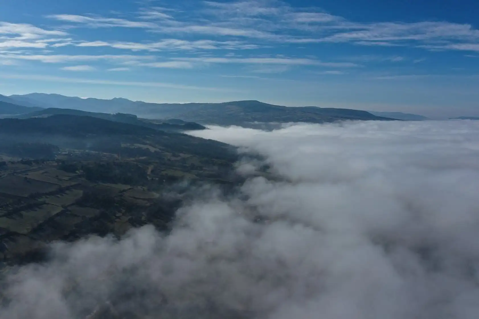 Sisle kaplanan Ilgaz Dağı havadan görüntülendi