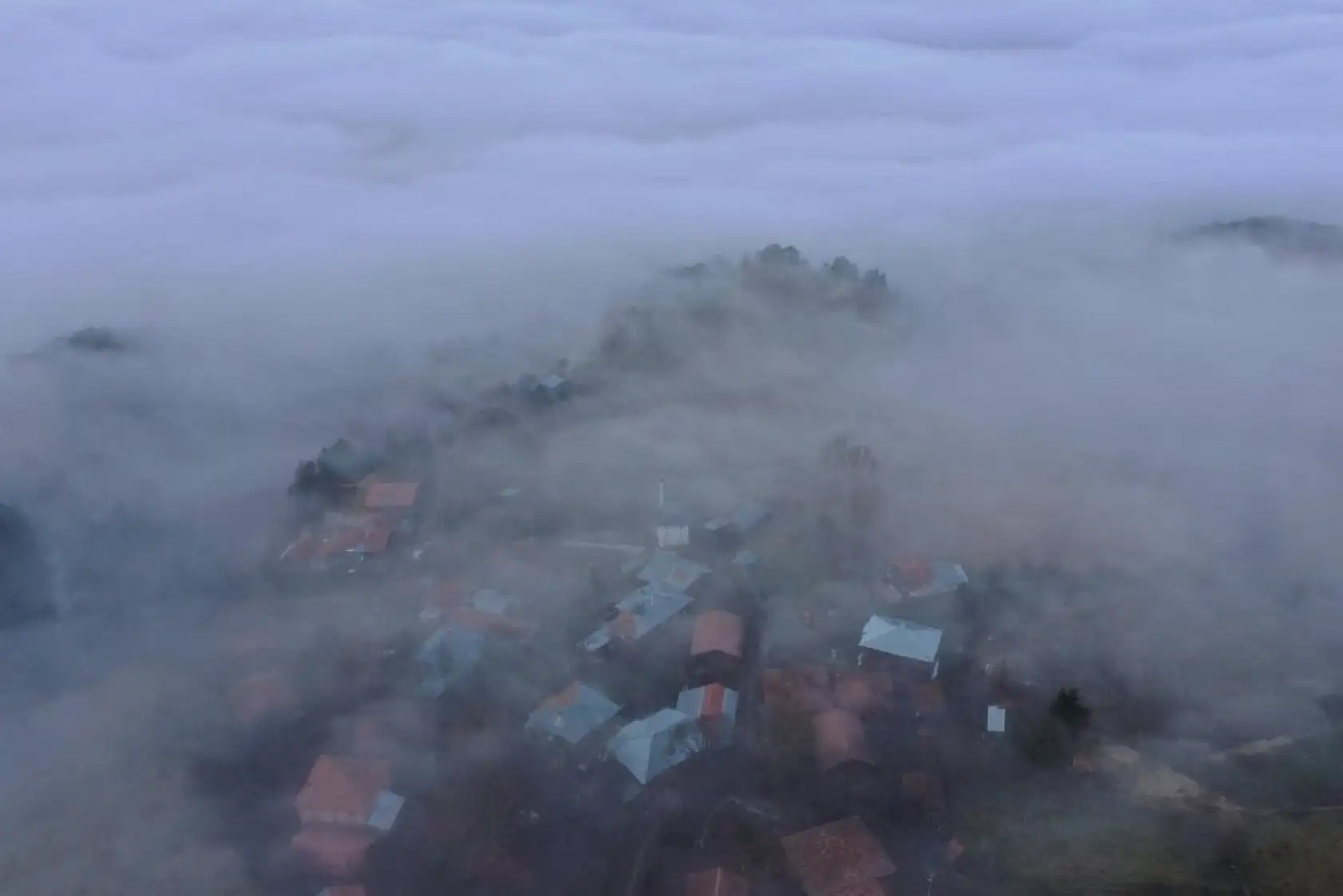 Ilgaz Dağı'nda sis havadan görüntülendi