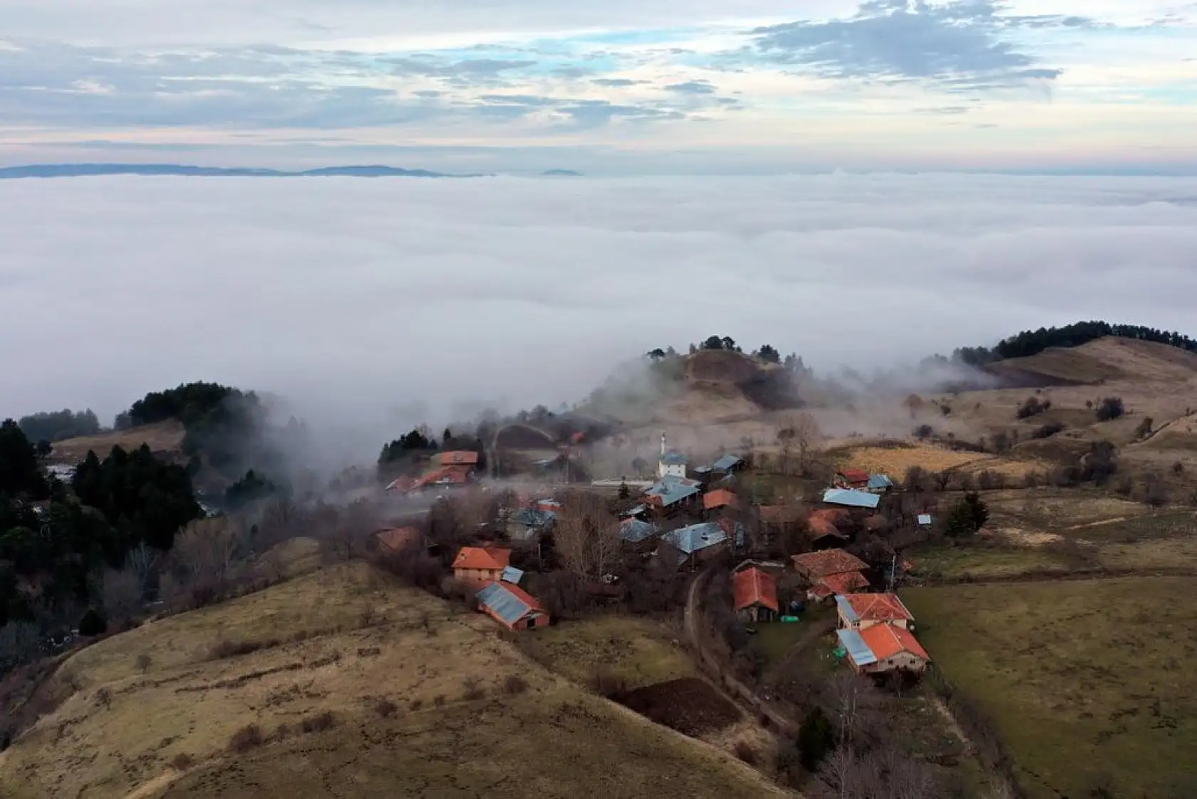Ilgaz Dağı'nda sis havadan görüntülendi
