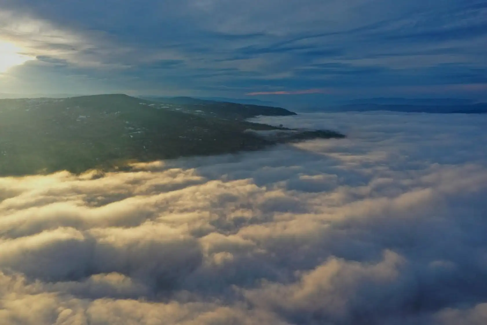 Ilgaz Dağı'nda sis havadan görüntülendi