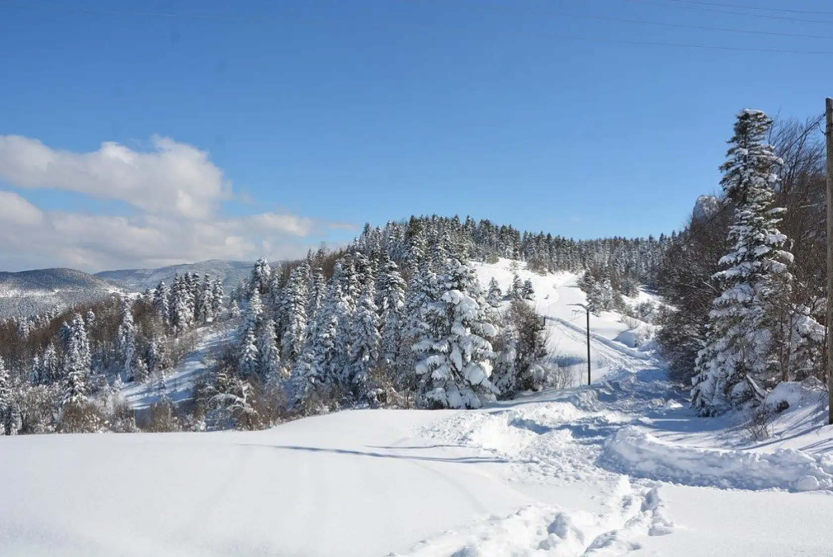 Karla kaplı Küre Dağları görsel şölen sunuyor