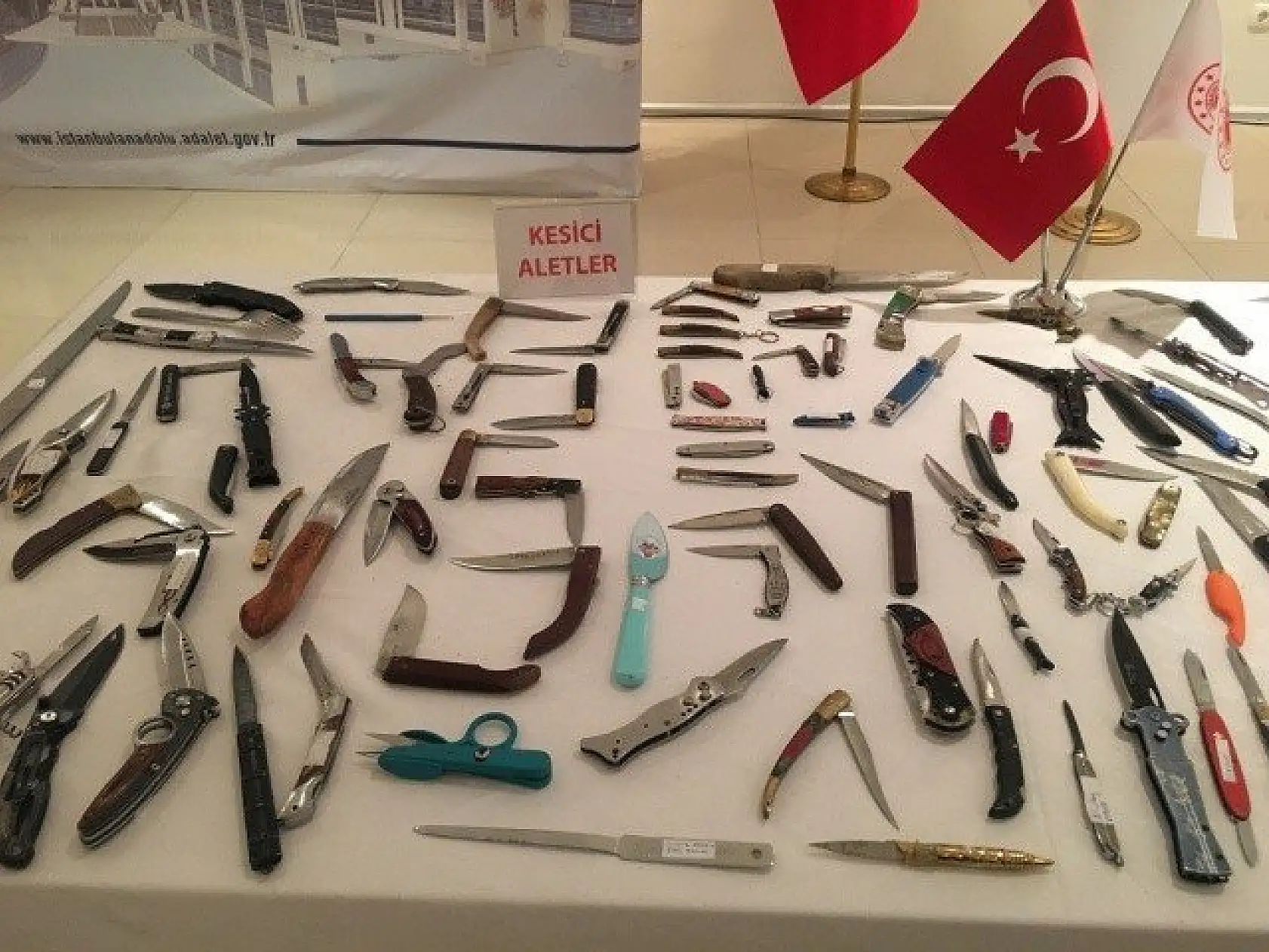 Adiyede ele geçirilen suç aletleri sergilendi