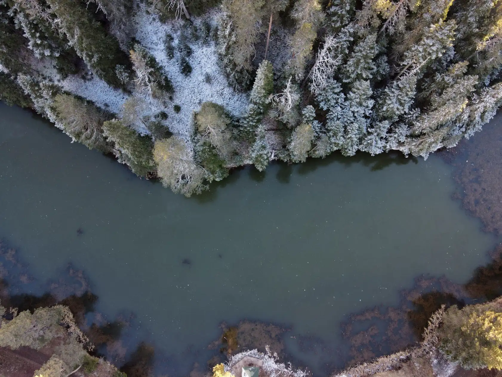 Donan Yeşil Göl dronla görüntülendi