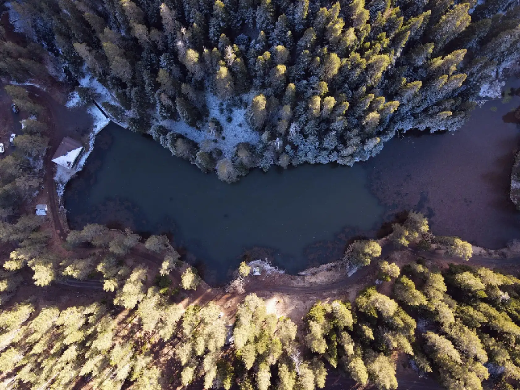 Donan Yeşil Göl dronla görüntülendi