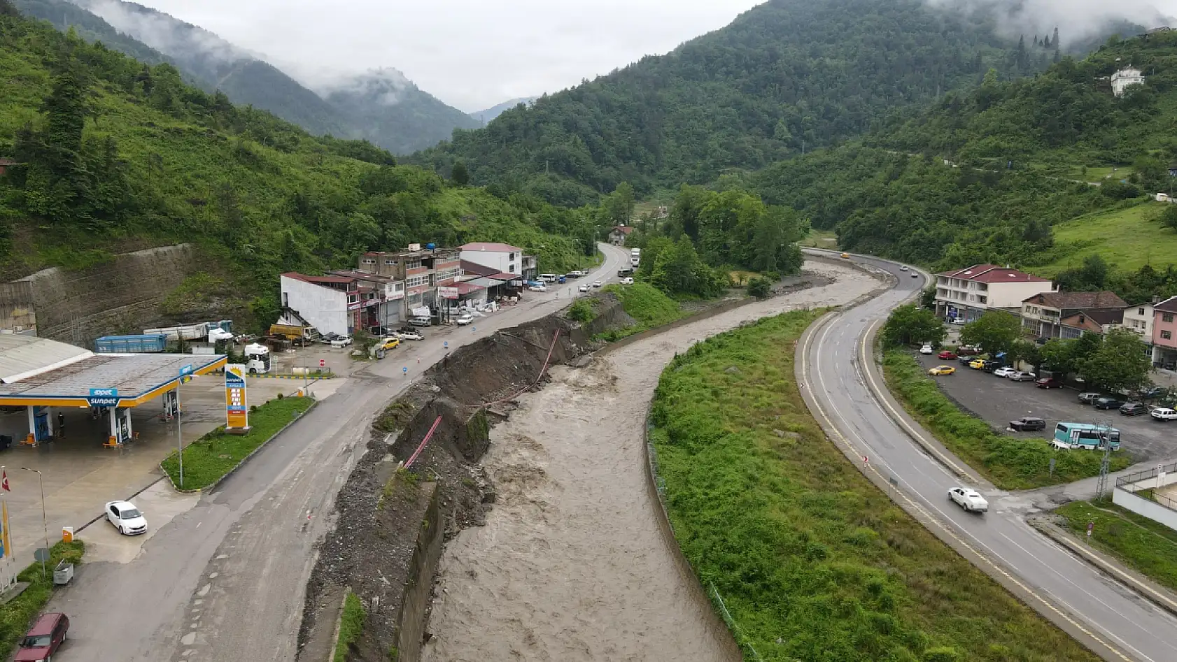 İnebolu, yağış sonrası havadan görüntülendi