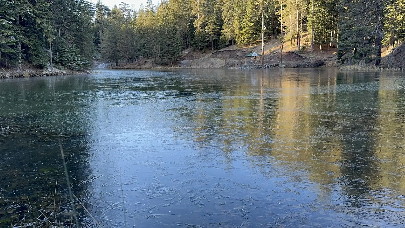 Donan Yeşil Göl dronla görüntülendi