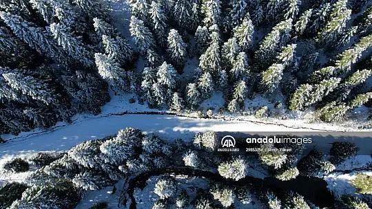 Karlı Yaralıgöz Dağı dronla görüntülendi