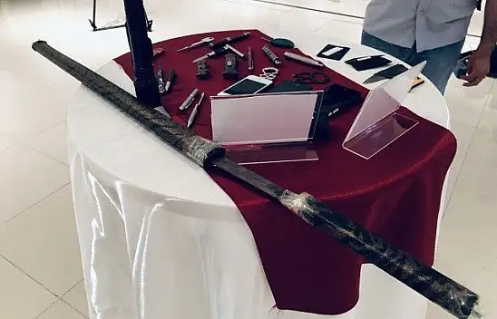 Adiyede ele geçirilen suç aletleri sergilendi