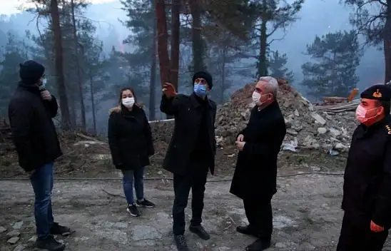 Abana'da etkili olan yangına müdahale ediliyor