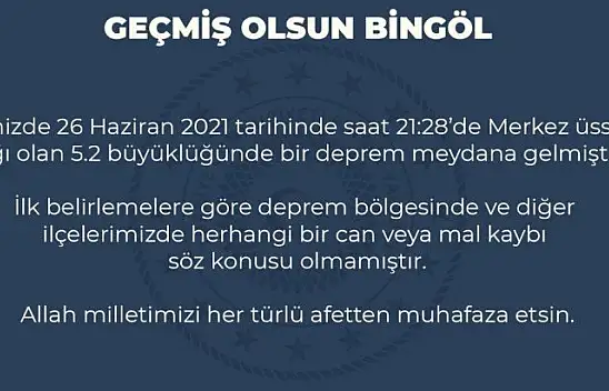 Bingöl'de deprem: 5.2