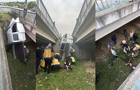 Kamyonet dereye uçtu: 3 yaralı