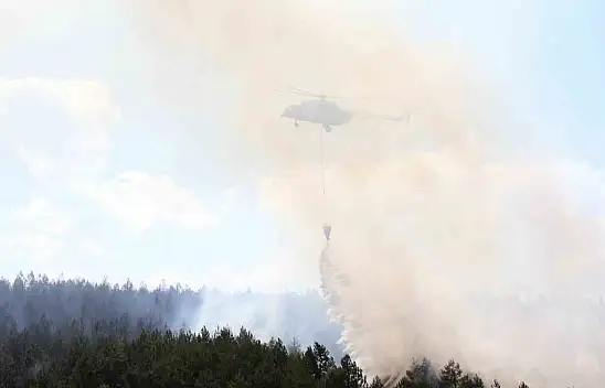 Alpağut'taki orman yangını sürüyor