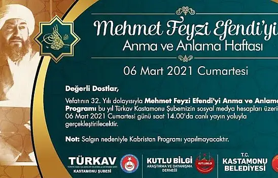 Mehmet Feyzi Efendi, canlı yayınla anılacak