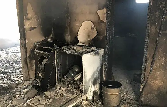 10 ev ve 1 camisi yanan köyde yangın söndürüldü