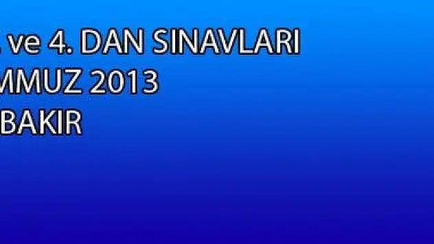 1. 2. 3. ve 4. Dan Sınavları 13 Temmuz 2013 - Diyarbakır