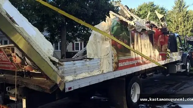 Dikkatsiz Sürücü Kamyonu Parçaladı!