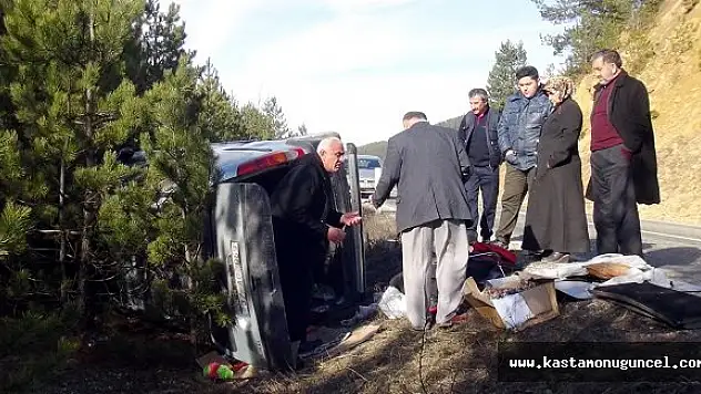 Yoldan Çıkan Araç Takla Attı: 2 Yaralı
