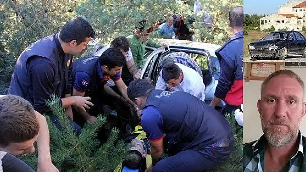 Otomobil ormanlık alana uçtu: 1 ölü, 2 yaralı