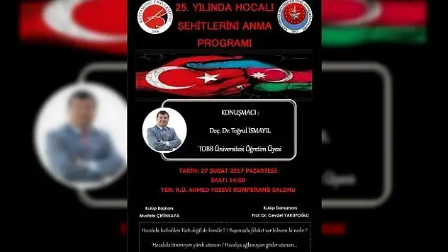 Genç Tarihçiler Kulübü Hocalı Şehitlerini anacak