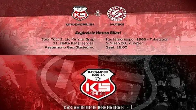 Tokatspor Maçına Hatıra Bilet