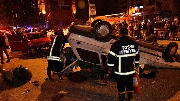 Otomobil takla attı, itfaiye yaralı aradı