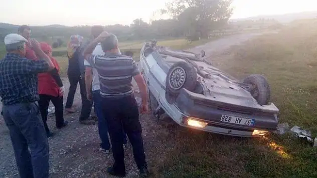 Direksiyonda uyudu, otomobil takla attı: 1 yaralı