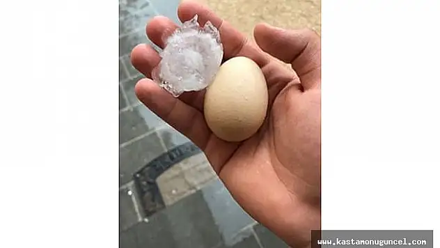 Yumurta büyüklüğünde yağan dolu paniğe neden oldu