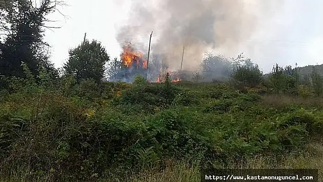 Kastamonu'da samanlık yandı