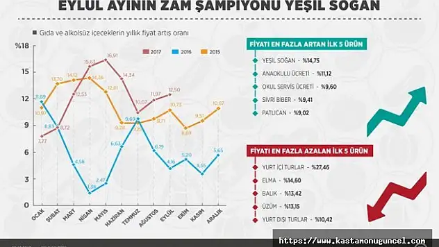 Eylül ayının zam şampiyonu yeşil soğan