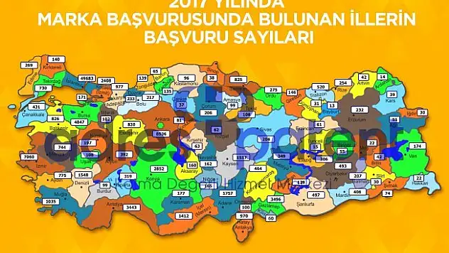Türkiye'nin şehir şehir marka başvuru sayısı açıklandı