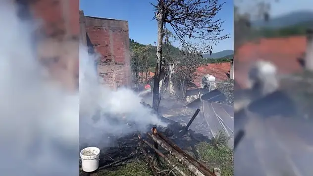 Üç katlı ev yandı, 5 büyükbaş hayvan telef oldu