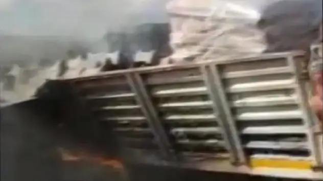 Tosya-İskilip karayolunda tır alev alev yandı