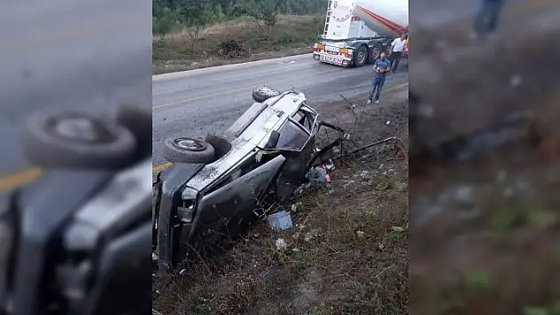Yoldan çıkan otomobil şarampolde takla attı: 4 yaralı