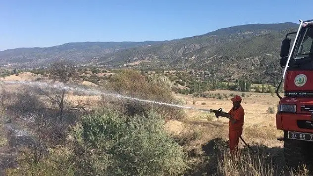 Kastamonu'da tarım arazisinde yangın