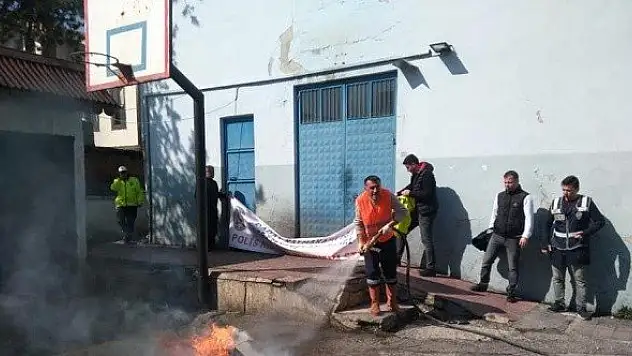 Daday'da İlçe Emniyet Amirliğinde yangın tatbikatı yapıldı