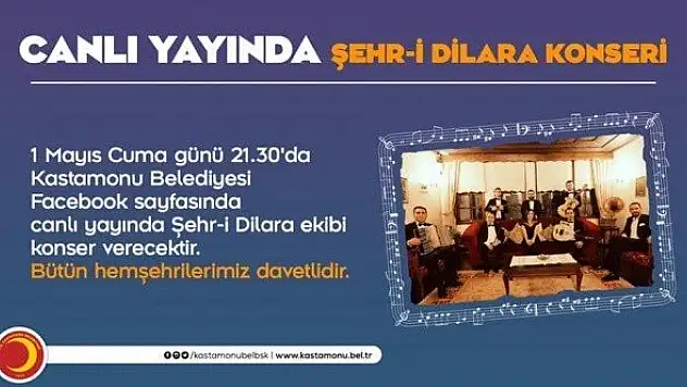 Kastamonu Belediyesi sosyal medya üzerinden moral konseri verecek
