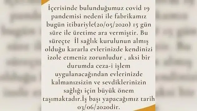 Tekstil fabrikasındaki 300 işçiye test yapıldı! Bazıları pozitif çıktı