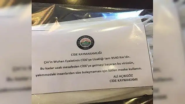 Vatandaşlara maske takmaları için anlamlı not
