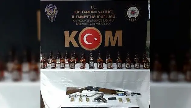 Kastamonu'da üretilen sahte içkilere el konuldu