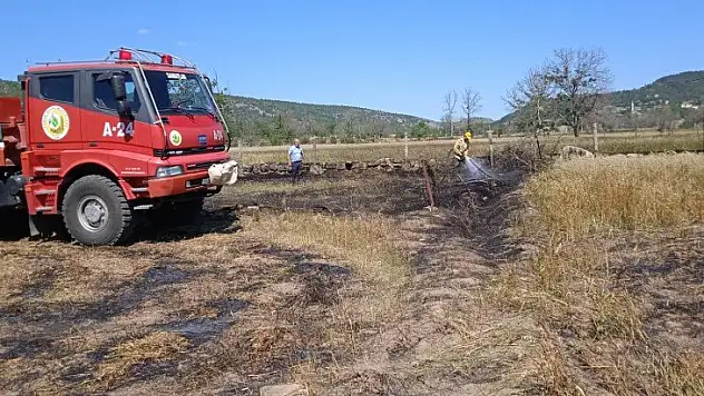 Araç'ta çıkan yangında tarım arazisi zarar gördü