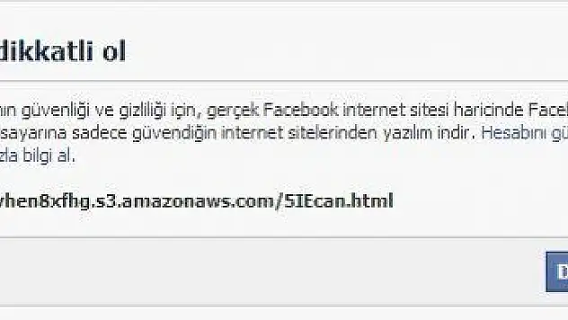 Facebook'taki Virüs Kullanıcıların Güvenliğini Tehdit Ediyor 