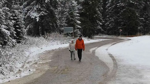 Ilgaz'a mevsimin ilk karı düştü